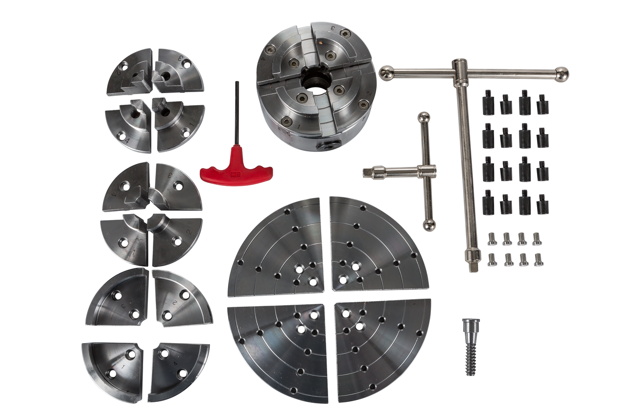 CK-4.5Z/S1 114 мм 4-х кулачковый токарный патрон по дереву в наборе (JET Дисконт) - (Демозал Москва)